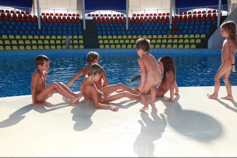Swimming dolphins photo gallery - Minimizing clothing or nudism