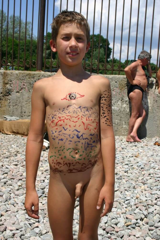 Father and Daughter Painted pics - A nudist values sincerity, honesty, and openness in relationships