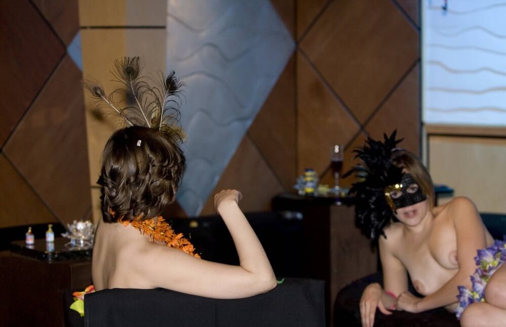 Masquerade Lounging photos - Naturists view nudity as a philosophy of life