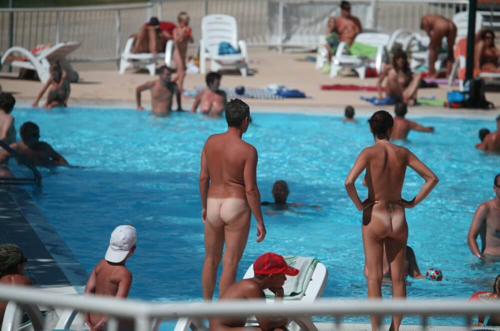 Pool-Shore Group Exercise - Nudity is a part of life without shame or fear