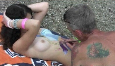 Body Art Nudist Beach 1 Full HD video - In naturism, sincerity and honesty are valued