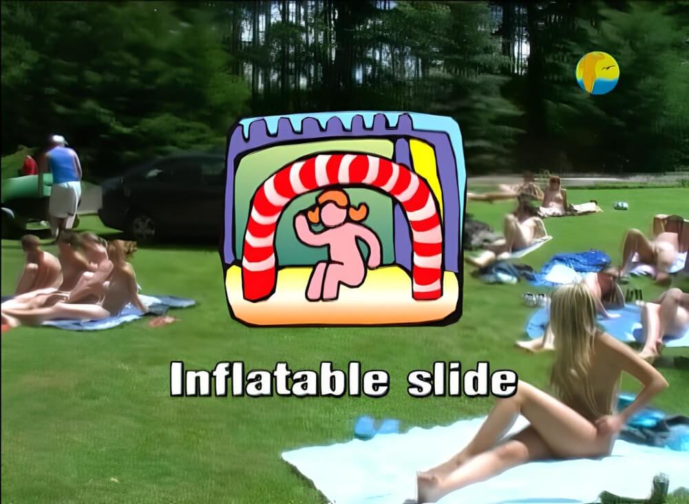 Naturist: Freedom: Inflatable Slide - The practice of naturism helps build trust and honesty among people