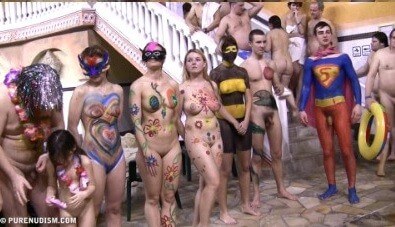 Body paint award lines Full HD - Nudism as a way to overcome body image issues and stereotypes